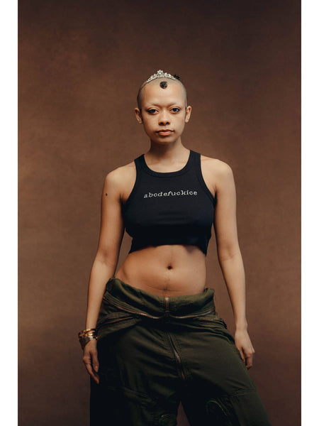 Abcdefuck Ice Cropped Rib Tank
