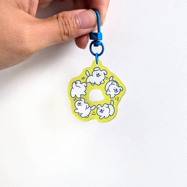 Cartoon Dog Donut Acrylic Keychain