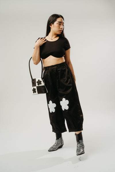 Flower Power Trousers | Black & White