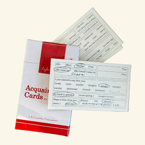 Acquaintance Cards: Modern Calling Cards For Flirting