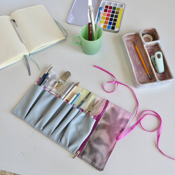 Floral Fabric Roll - Craft Supply Organizer