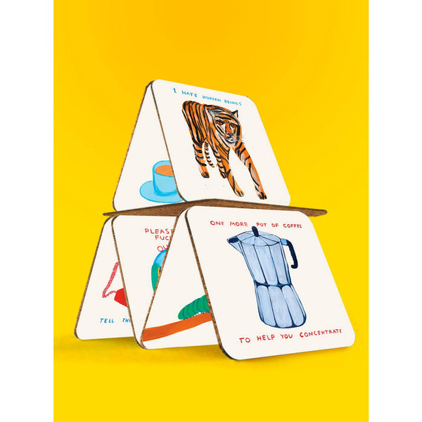 David Shrigley Art Coaster Set - 6pc