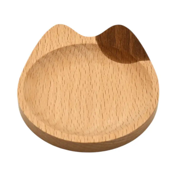Cat Shaped Wooden Sauce Dish