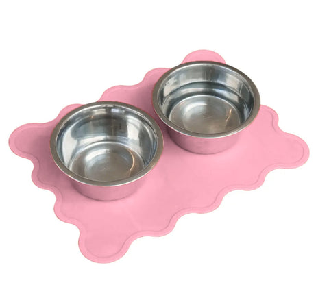 Wavy Pet Bowl Mat - Rose