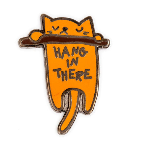 Hang In There Cat Enamel Pin