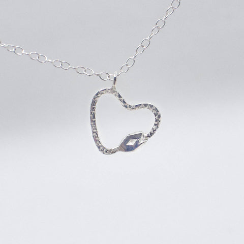 10k Gold & Sterling Silver Heartoboros Necklace