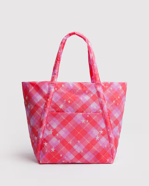 Cloud Bag - Pink Star Plaid