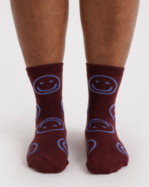 Crew Socks - Mahogany Happy