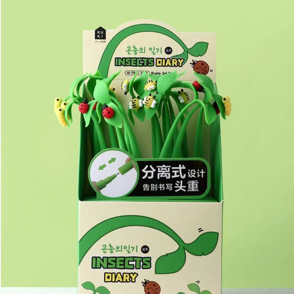 Bugs On Leaf Wiggle Gel Pen