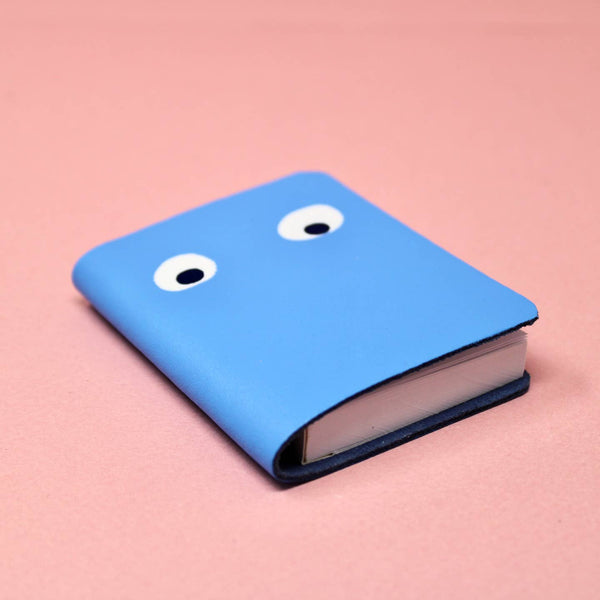 Googly Eye Mini Leather Notebook - Cornflower