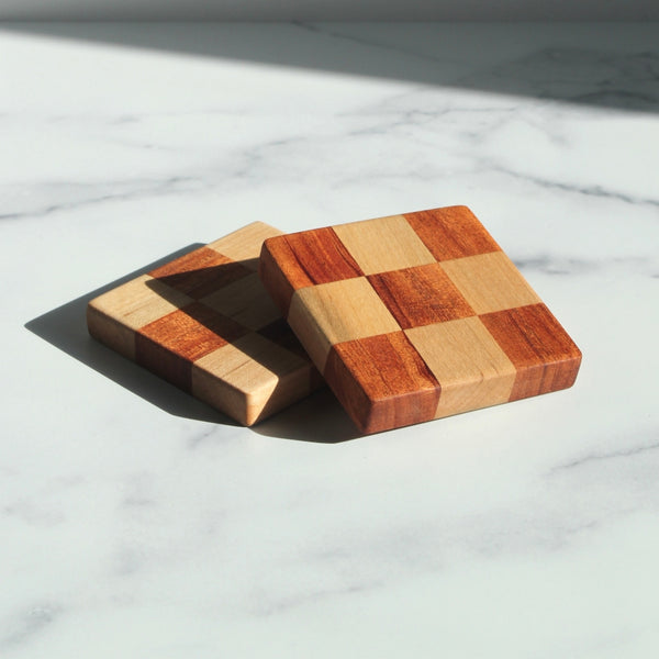 Chelsea Handcrafted Jumbo Wood Coaster Set
