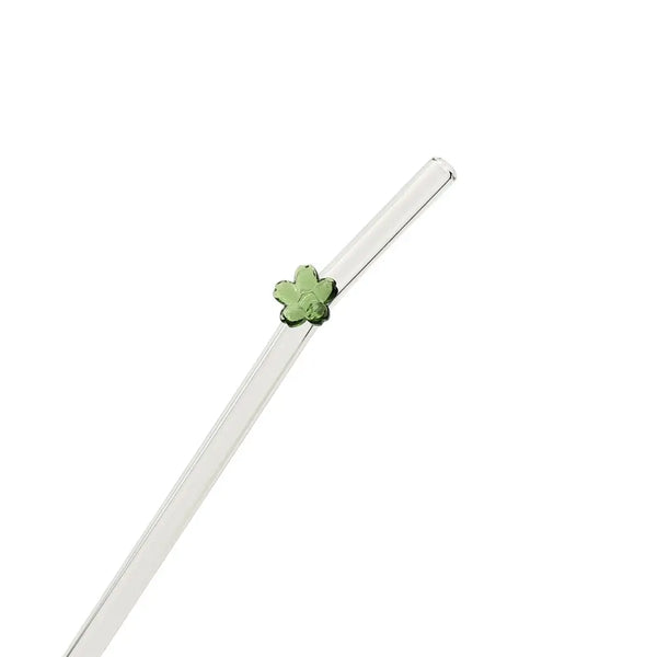 Colored Flower Glass Straw