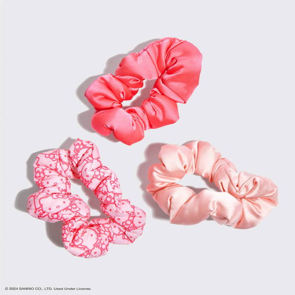 Hello Kitty X Kitsch Recycled Fabric Puffy Scrunchies - 3pc Set