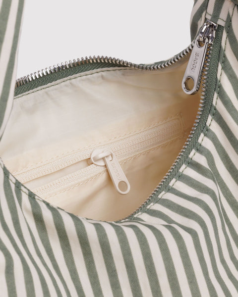Small Nylon Meringue Bag - Sage Stripe