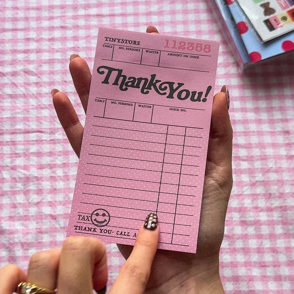 Signature Pink 'thank You' Notepad