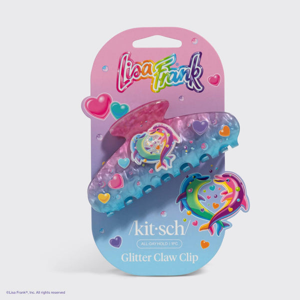 Lisa Frank X Kitsch Glitter Claw Clip - Dancing Dolphins™