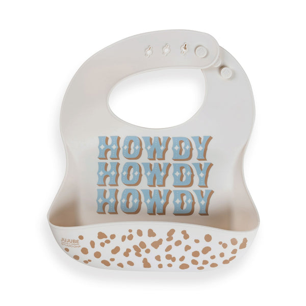 Silicone Bib - Howdy Partner Blue