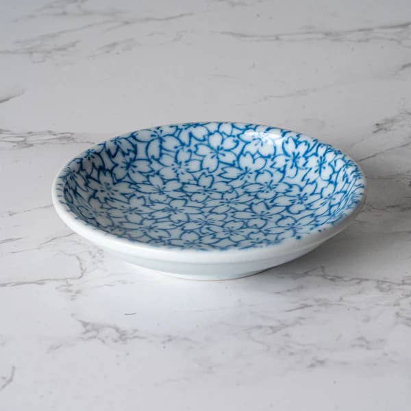 Seigaiha Cherry Blossom Porcelain Sauce Dish