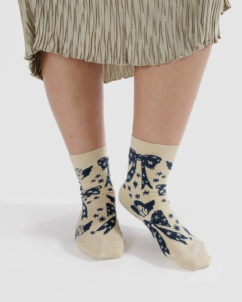 Crew Socks - Cherub Bows