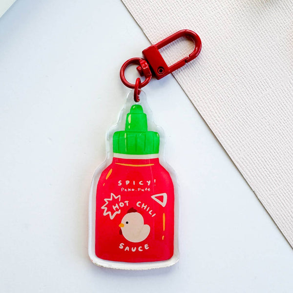 Sriracha Hot Sauce Acrylic Keychain