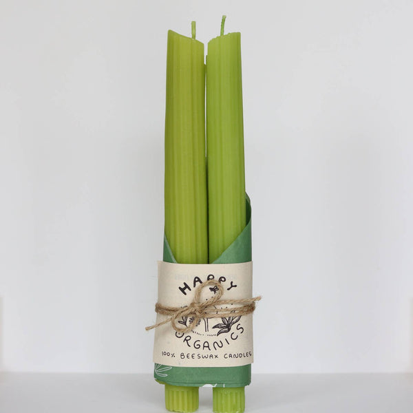 Beeswax Celery Taper Candle