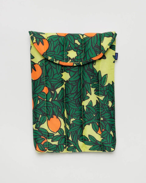 Puffy Laptop Sleeve 13/14" - Orange Tree Periwinkle