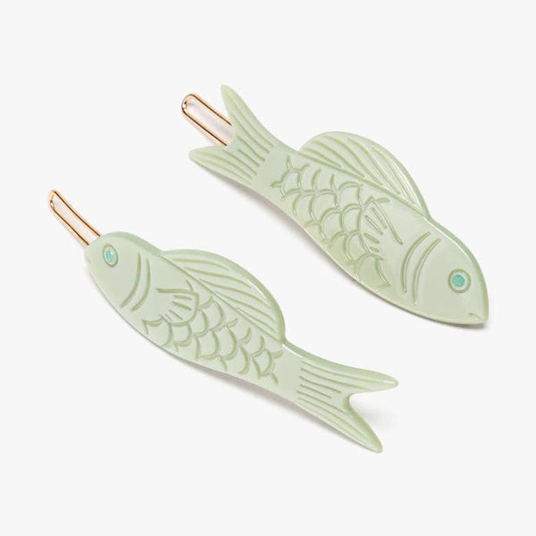 Jade Fish Barrette Set