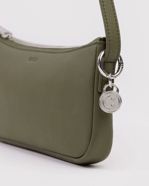 Recycled Leather Pochette - Loden