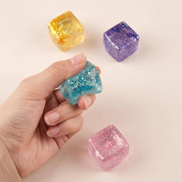 Glitter Cube Squishy Toy