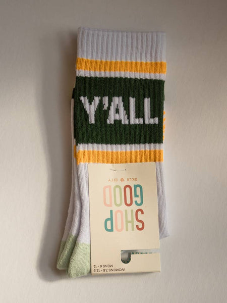 Y'all Ribbed Crew Socks