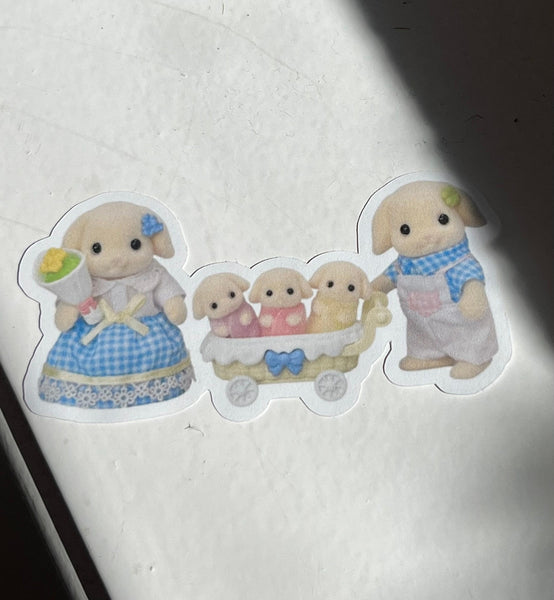 Calico Critters Family Kiss-Cut Waterproof Sticker