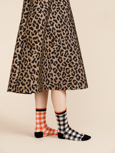 Colorblock Gingham Crew - Red