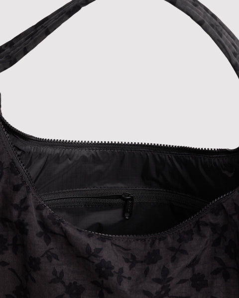 Nylon Shoulder Bag - Charcoal Ditsy Floral