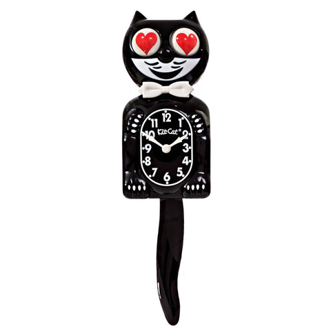 Classic Black Kit Cat Klock - Heart Eyes