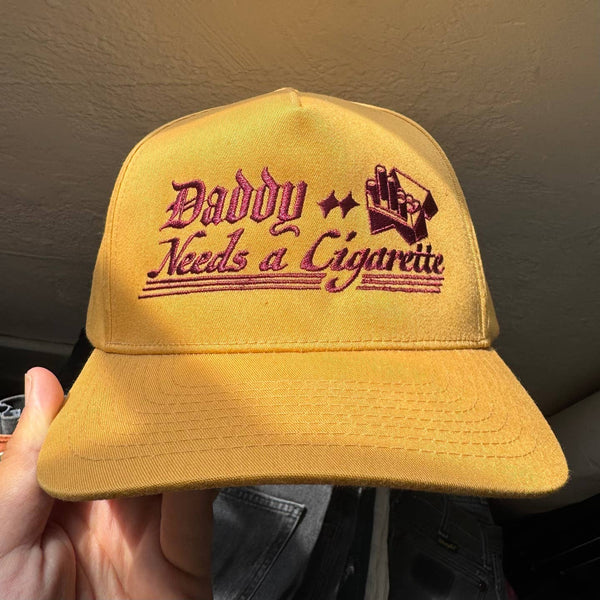 ‘Daddy Needs A Cigarette’ Hat - Golden Trucker