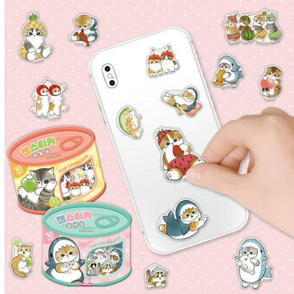 Mofusand Can Jelly 30 Stickers Set – Shark or Fruit Cat