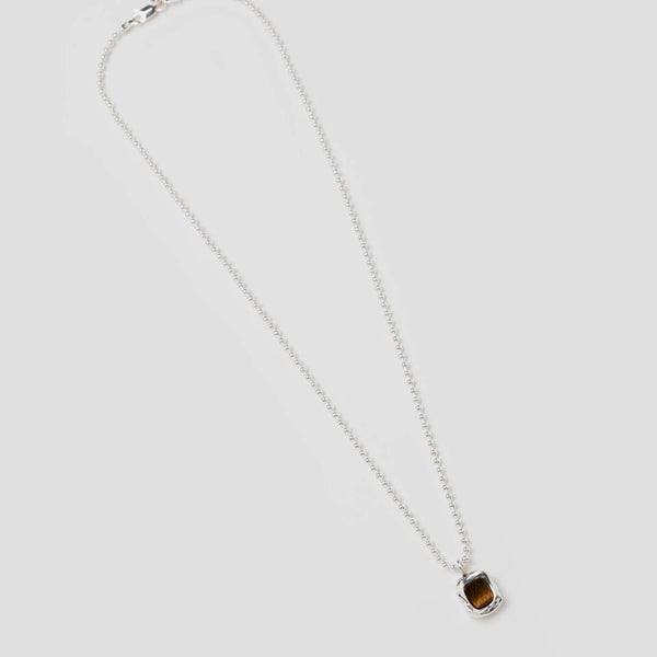 Charlie Necklace - Tiger's Eye + Sterling Silver