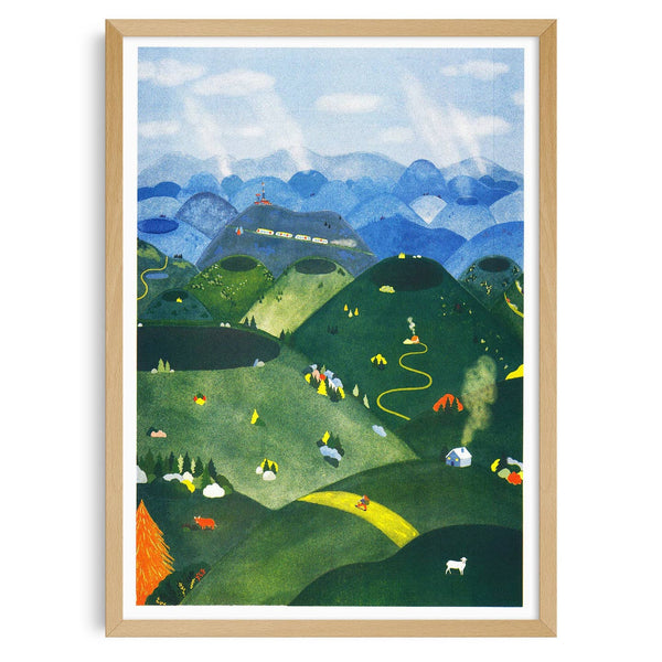 Chaîne Des Puys Risograph Print