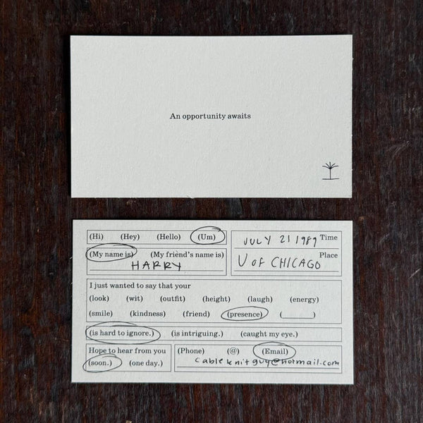 Acquaintance Cards: Modern Calling Cards For Flirting