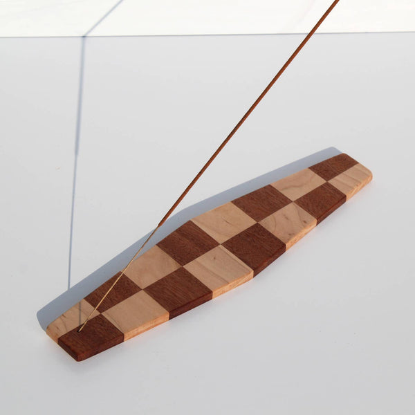 Moderna Checkered Wood Incense Holder