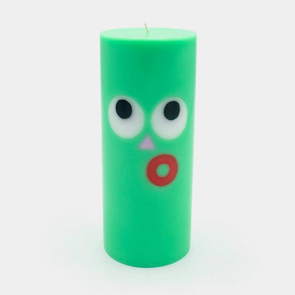Moodz: Dippy Pillar Face Candle - Green