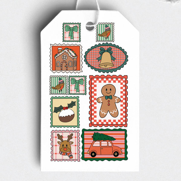 Holiday Stamps Gift Tags - Pack of 10