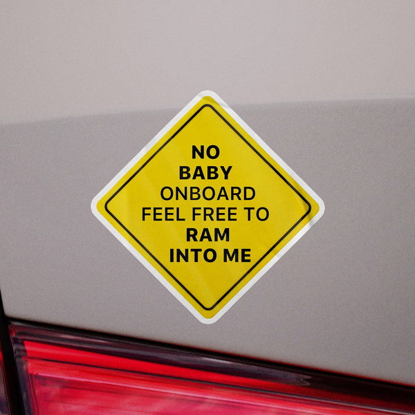 No Baby On Board Sticker