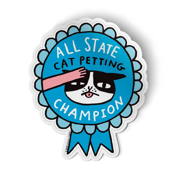 All State Cat Petting Champion Sticker
