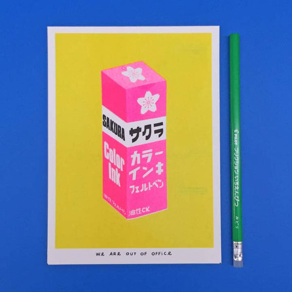 A Very Bright Japanese Sakura Ink Print