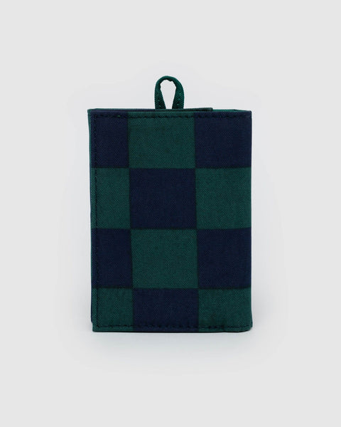 Snap Wallet- Navy Green Check