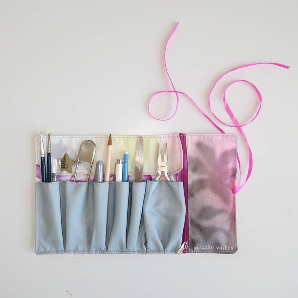 Floral Fabric Roll - Craft Supply Organizer