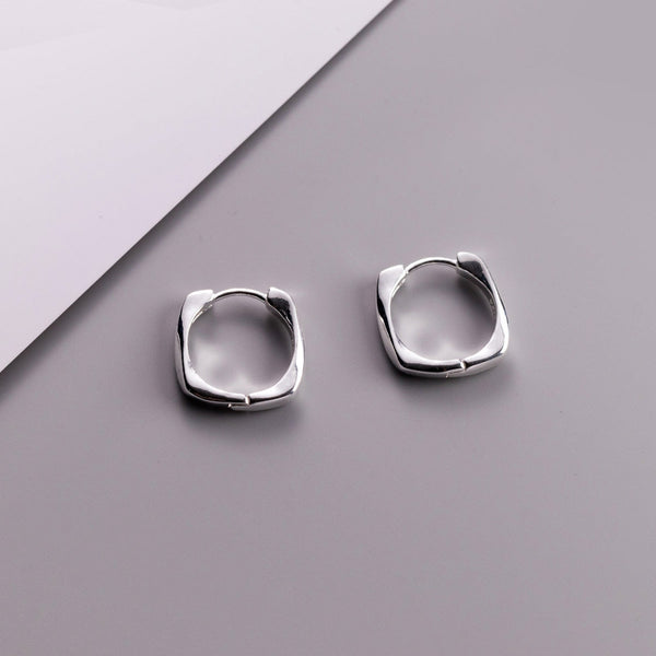 Minimalist Square Cuff Hoop Earrings