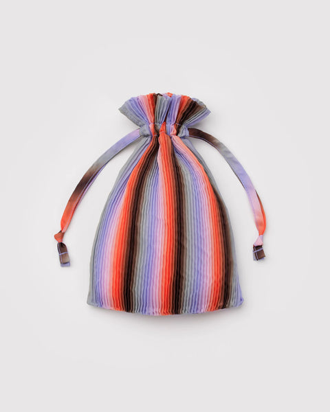 Pleated Baggu - Gradient Stripe Poppy & Lilac
