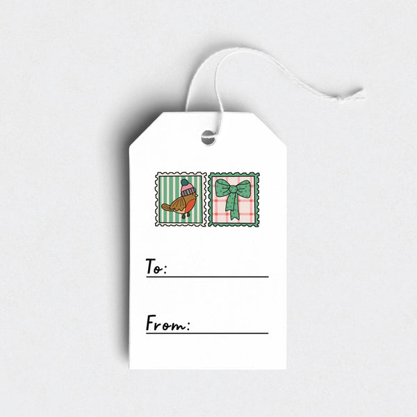 Holiday Stamps Gift Tags - Pack of 10